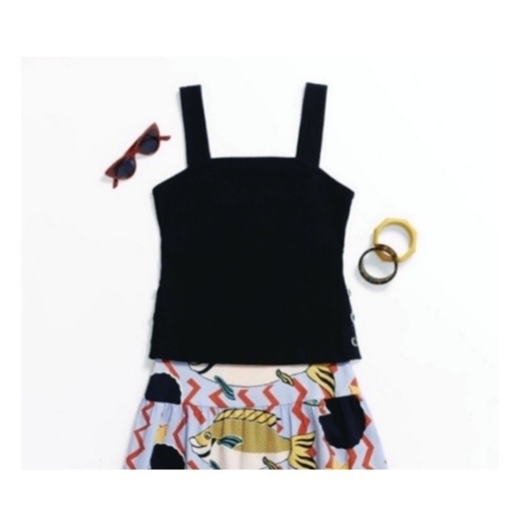 Maeve‎ Callie Side Button Top / Tank / Camisole Black